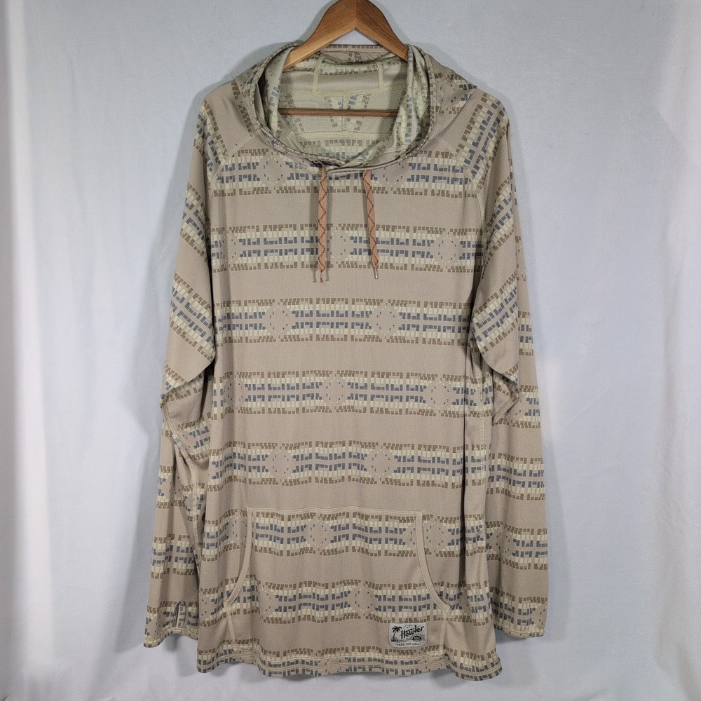 Howler Brothers Mens XXL Performance Hoodie Aztec Geometric Loggerhead
